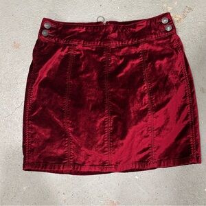 Free People velvet mini skirt